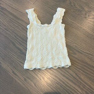 Free People Cream Textured Women's Top